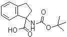 结构式 CAS# 214139-26-1, 1-[(叔丁氧羰基)氨基]茚满-1-羧酸