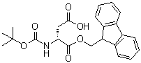N-[(1,1-Dimethylethoxy)carbonyl]-D-aspartic acid 1-(9H-fluoren-9-ylmethyl) ester molecular structure (CAS 214630-04-3)