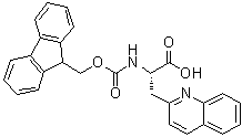 结构式 CAS# 214852-56-9, (alphaS)-alpha-[[芴甲氧羰基]氨基]-2-喹啉丙酸