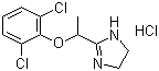 结构式 CAS# 21498-08-8, 盐酸洛非西定; 2-[1-(2,6-二氯苯氧基)乙基]-2-咪唑啉盐酸盐