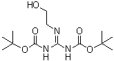 structure of CAS# 215050-11-6, 1,3-Di-boc-2-(2-hydroxyethyl)guanidine;[(2-Hydroxyethyl)carbonimidoyl]biscarbamic acid bis(1,1-dimethylethyl) ester