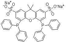 structure of CAS# 215792-51-1, Sulfoxantphos;4,5-Bis(diphenylphosphino)-9,9-dimethyl-2,7-disulfoxanthene disodium salt; 4,5-Bis(diphenylphosphino)-9,9-dimethylxanthene-2,7-disulfonic acid disodium salt