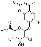 6,8-Difluoro-4-methyl-2-oxo-2H-1-benzopyran-7-yl beta-D-glucopyranosiduronic acid molecular structure (CAS 215868-36-3)