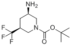 structure of CAS# 2166275-79-0, tert-butyl (3R,5S)-3-amino-5-(trifluoromethyl)piperidine-1-carboxylate