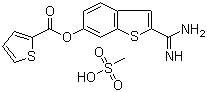 结构式 CAS# 217099-44-0, BCX 1470; 2-(氨基亚氨基甲基)苯并[b]噻吩-6-基 2-噻吩羧酸酯甲磺酸盐 (1:1)
