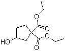 结构式 CAS# 21736-07-2, 3-羟基环戊烷-1,1-二羧酸二乙酯