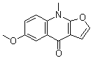 6-甲氧基-9-甲基呋喃并[2,3-b]喹啉-4(9H)-酮分子结构 (CAS 2181-84-2)