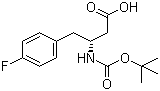 structure of CAS# 218609-00-8, Boc-(R)-3-Amino-4-(4-fluorophenyl)butyric acid;(R)-N-(tert-Butoxycarbonyl)-3-amino-4-(4-fluorophenyl)butyric acid