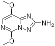 结构式 CAS# 219715-62-5, 5,8-二甲氧基-[1,2,4]三唑并[1,5-c]嘧啶-2-胺
