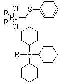 structure of CAS# 219770-99-7, Dichloro[(phenylthio)methylene]bis(tricyclohexylphosphine)ruthenium