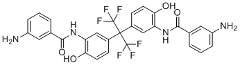 structure of CAS# 220426-92-6, 2,2-Bis(3-(3-aminobenzoylamino)-4-hydroxyphenyl)hexafluoropropane;3-amino-N-[5-[2-[3-[(3-aminobenzoyl)amino]-4-hydroxyphenyl]-1,1,1,3,3,3-hexafluoropropan-2-yl]-2-hydroxyphenyl]benzamide