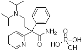 结构式 CAS# 22059-60-5, 磷酸丙吡胺; alpha-[-2-[双-(1-甲基乙基)氨基]乙基]-alpha-苯基-alpha-吡啶-2-基乙酰胺磷酸盐
