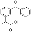 structure of CAS# 22071-15-4, Ketoprofen;2-(3-Benzoylphenyl)propionic acid; 2-(meta-Benzoylphenyl) propionic acid; Alrheumat