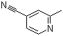 结构式 CAS# 2214-53-1, 2-甲基-4-吡啶甲腈