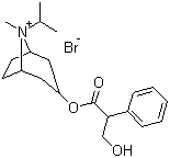 structure of CAS# 22254-24-6, Ipratropium bromide;[(1R,5S)-8-Methyl-8-propan-2-yl-8-azoniabicyclo[3.2.1]octan-3-yl] 3-hydroxy-2-phenylpropanoate bromide