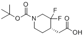 结构式 CAS# 2227252-55-1, 2-[(4S)-1-[叔-丁氧基)羰基]-3,3-二氟哌啶-4-基]乙酸