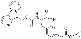structure of CAS# 222842-99-1, 4-[2-(1,1-Dimethylethoxy)-2-oxoethyl]-N-[(9H-fluoren-9-ylmethoxy)carbonyl]-L-phenylalanine