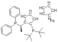 structure of CAS# 223120-71-6, (1Sp)-1-[Bis(1,1-dimethylethyl)phosphino]-2-[(1R)-1-(diphenylphosphino)ethyl]ferrocene;Josiphos SL-J502-1