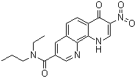 structure of CAS# 223666-07-7, Collagen proline hydroxylase inhibitor;N-Ethyl-7,10-dihydro-8-nitro-7-oxo-N-propyl-1,10-phenanthroline-3-carboxamide