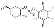 structure of CAS# 2245335-70-8, (2S,3aS,6R,7aS)-3a-Methyl-2-((perfluorophenyl)thio)-6-(prop-1-en-2-yl)hexahydrobenzo[d][1,3,2]oxathiaphosphole 2-sulfide