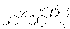 structure of CAS# 224789-15-5, Vardenafil dihydrochloride;1-[[3-(1,4-Dihydro-5-methyl-4-oxo-7-propylimidazo[5,1-f][1,2,4]triazin-2-yl)-4-ethoxyphenyl]sulfonyl]-4-ethyl-piperazine dihydrochloride; Levitra