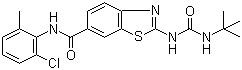 N-(2-氯-6-甲基苯基)-2-[[(叔丁基氨基)羰基]氨基]-6-苯并噻唑甲酰胺分子结构 (CAS 225521-80-2)