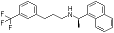 structure of CAS# 226256-56-0, Cinacalcet;N-((1R)-1-(1-Naphthyl)ethyl)-3-(3-(trifluoromethyl)phenyl)propan-1-amine; KRN 1493; Mimpara; Regpara; Sensipar
