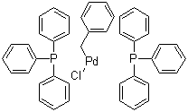 trans-Benzyl(chloro)bis(triphenylphosphine)palladium(II) molecular structure (CAS 22784-59-4)