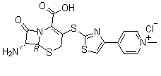 4-[2-[[(6R,7R)-7-Amino-2-carboxy-8-oxo-5-thia-1-azabicyclo[4.2.0]oct-2-en-3-yl]thio]-4-thiazolyl]-1-methyl-pyridinium chloride molecular structure (CAS 229016-75-5)