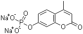 structure of CAS# 22919-26-2, 4-Methyl-7-(phosphonooxy)-2H-1-benzopyran-2-one disodium salt