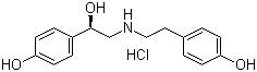 结构式 CAS# 23239-51-2, 盐酸利托君; 4-羟基-alpha-[1-[[2-(4-羟基苯基)乙基]氨基]乙基]苄醇盐酸盐