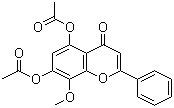 structure of CAS# 23246-80-2, 5,7-Dihydroxy-8-methoxyflavone diacetate;5,7-Bis(acetyloxy)-8-methoxy-2-phenyl-4H-1-benzopyran-4-one
