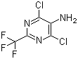 structure of CAS# 2344-17-4, 4,6-Dichloro-2-(trifluoromethyl)-5-pyrimidinamine;NSC 56143