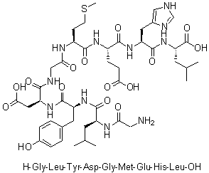 Glycyl-L-leucyl-L-tyrosyl-L-alpha-aspartylglycyl-L-methionyl-L-alpha-glutamyl-L-histidyl-L-leucine molecular structure (CAS 234770-08-2)