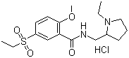 structure of CAS# 23694-17-9, Sultopride hydrochloride;N-[(1-Ethyl-2-pyrrolidinyl)methyl]-5-(ethylsulphonyl)-2-methoxybenzamide hydrochloride