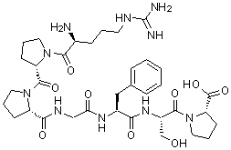 structure of CAS# 23815-87-4, 1-7-Bradykinin;4: PN: WO2005057221 PAGE: 17 unclaimed sequence; Bradykinin(1-7); [Des-Phe8-des-Arg9]bradykinin