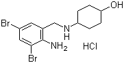 结构式 CAS# 23828-92-4, 盐酸氨溴索; 反-4-[(2-氨基-3,5-二溴苄基)氨基]-环己醇盐酸盐