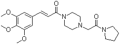 结构式 CAS# 23887-46-9, 桂哌齐特; 1-(吡咯烷-1-基甲酰甲基)-4-(3,4,5-三甲氧基肉桂酰基)哌嗪