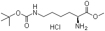 structure of CAS# 2389-48-2, N-Boc-L-lysine methyl ester hydrochloride;H-Lys(Boc)-OMe HCl