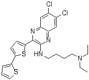 N'-(3-[2,2'-Bithiophen]-5-yl-6,7-dichloro-2-quinoxalinyl)-N,N-diethyl-1,4-butanediamine molecular structure (CAS 239094-97-4)