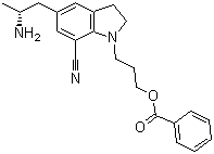 5-[(2R)-2-Aminopropyl]-1-[3-(benzoyloxy)propyl]-2,3-dihydro-7-carbonitrile-1H-indole molecular structure (CAS 239463-72-0)