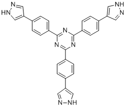 结构式 CAS# 2396570-49-1, 2,4,6-三(4-(1H-吡唑-4-基)苯基)-1,3,5-三嗪