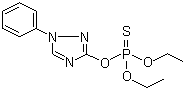 结构式 CAS# 24017-47-8, 三唑磷; O,O-二乙基-O-(1-苯基-1,2,4-三唑-3-基)硫代磷酸酯