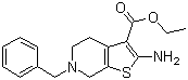 结构式 CAS# 24237-54-5, 替诺立定; 2-氨基-6-苄基-4,5,6,7-四氢噻吩并[2,3-c]吡啶-3-甲酸乙酯