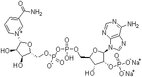 structure of CAS# 24292-60-2, Triphosphopyridine nucleotide disodium salt;beta-Nicotinamide adenine dinucleotide phosphate disodium salt; NADP disodium salt