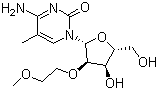 structure of CAS# 244105-55-3, 5-Methyl-2'-methoxyethoxycytosine;4-amino-1-[(2R,3R,4R,5R)-4-hydroxy-5-(hydroxymethyl)-3-(2-methoxyethoxy)oxolan-2-yl]-5-methylpyrimidin-2-one
