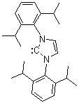structure of CAS# 244187-81-3, N,N'-Bis(2,6-diisopropylphenyl)imidazol-2-ylidene;1,3-Bis(2,6-diisopropylphenyl)-1,3-dihydro-2H-imidazol-2-ylidene; 1,3-Bis(2,6-diisopropylphenyl)imidazol-2-ylidene