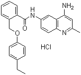 结构式 CAS# 244218-51-7, JTC 801; N-(4-氨基-2-甲基-6-喹啉基)-2-[(4-乙基苯氧基)甲基]苯甲酰胺盐酸盐