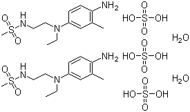 结构式 CAS# 24567-76-8, 彩色显影剂 CD-3; N-{2-[(4-氨基-3-甲基苯基)乙基胺基]乙基}甲磺酰胺倍半硫酸盐一水合物