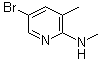 structure of CAS# 245765-66-6, 5-Bromo-N,3-dimethyl-2-pyridinamine;2-(Methylamino)-5-bromo-3-methylpyridine; 5-Bromo-N-methyl-3-methylpyridin-2-amine; N-(5-Bromo-3-methyl-2-pyridinyl)-N-methylamine